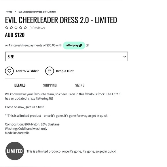 BlackMilk Evil Cheerleader Little Black Dress, Skater Length - Picture 2 of 10